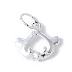 Петух 925 подвески из стерлингового серебра с изображением китайского зодиака, с прыжковых колец, серебряный цвет гальваническим, петух, 9.5~15x10~11.5x1~2 мм, отверстие : 3.5 мм