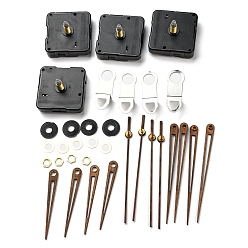 Перу Пластиковый часовой механизм с длинным валом, с алюминиевой стрелкой, Перу, 56x56x16 мм, указатель: 75~112мм, 3 шт / комплект