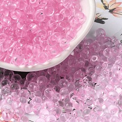 Perle rosa Transparente Acryl Perlen, oben gebohrt, runde Suzumaru-Perlen, Perle rosa, 5.5x5x4 mm, Bohrung: 1.2 mm, ca. 8333 Stk. / Set