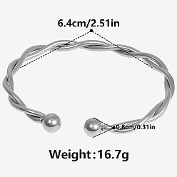 Нержавеющая Сталь Цвет 304 браслеты из нержавеющей стали из нержавеющей стали, браслеты с крутящим моментом для женщин, цвет нержавеющей стали, внутренний диаметр: 2-1/2 дюйм (6.4 см)