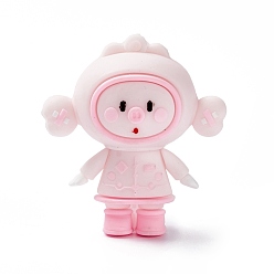 Свинья Пластиковые подвески из ПВХ, для изготовления брелка, узор свиньи, 48x44x28 мм, отверстие : 2 мм