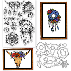 Mixed Shapes 1трафареты для резки углеродистой стали в стиле вестерн, для diy scrapbooking, Фотоальбом, декоративная бумага для тиснения, цвет нержавеющей стали, с прозрачными пластиковыми штампами из ПК, разнообразные, трафареты для высечки: 1мм, штампы: 137x107x0.8 мм