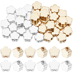 (52) Непрозрачная лаванда 50 шт. 2 цвета латунных бусин, без свинца и без кадмия, цветок, разноцветные, 5x5x2.5 мм, отверстие : 1.2 мм, 25 шт / цвет