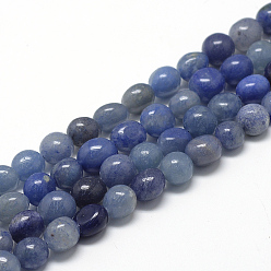 Blue Aventurine Natural Blue Aventurine Beads Strands, Oval, 8~15x7~12x4~12mm, Hole: 1mm, about 30~45pcs/strand, 15.7