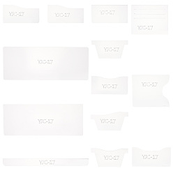 Clear Acrylic Card Bag Templates, Card Holder Template, Leathercraft Tool, Clear, 49~222x19.5~234x2mm, 13pcs/set