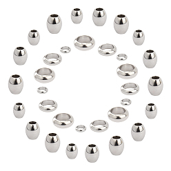 Stainless Steel Color 304 Stainless Steel Spacer Beads, Barrel & Ring, Stainless Steel Color, 4~8x1.5~7.2mm, Hole: 1.8-5mm