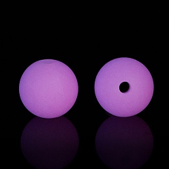 Deep Pink Luminous Silicone Beads, DIY Nursing Necklaces and Bracelets Making, Round, Deep Pink, 11.5mm, Hole: 2mm