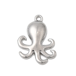 Осьминог Тема морских организмов 304 подвески из нержавеющей стали, цвет нержавеющей стали, осьминог, 15x10.5x2 мм, отверстие : 1 мм
