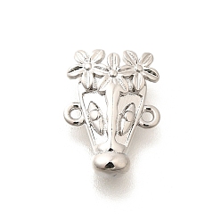 Платина Стойка покрытие латунь цветок животное соединительные подвески, долговечный, без свинца и без кадмия, платина, 11.5x8.5x2.5 мм, отверстие : 0.7 мм