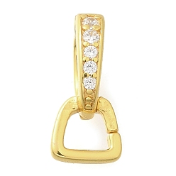 Настоящее золото 18K 925 Застежки-замки-замки из стерлингового серебра с микропаве и прозрачным фианитом., реальный 18 k позолоченный, 11 мм