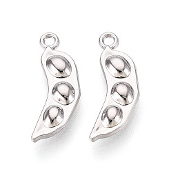 Платина Подвески из сплава , горох, платина, 19x7x3 мм, отверстие : 1.5 мм