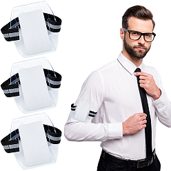 Черный 4шт. полиэстер и ПВХ браслет-держатель для идентификационной карты, прямоугольные, чёрные, 410 мм