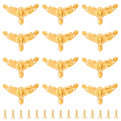 Golden Halterung aus Zinklegierung, Eckenschutz, mit Schraube, Boxzubehör, golden, 19x36x19 mm, Bohrung: 1.5/2.5 mm, Schraube: 4x8 mm, Stift: 2 mm, 4 Stück, 30sets / box
