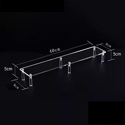 Прозрачный 1-ярусные акриловые фигурки демонстрируют подставки, для глухих коробов, ювелирные изделия, кекс, прозрачные, 40x8 см.