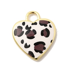 Polka Dot Латунные подвески с принтом, сердце прелести, долговечный, реальный 18 k позолоченный, узор в горошек, 19x16x3 мм, отверстие : 3x3 мм