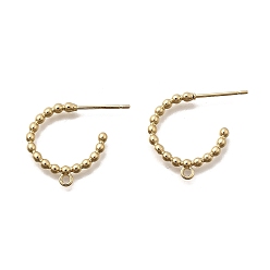 Настоящее золото 18K Изделия из латуни, c-образный, с петлей, реальный 18 k позолоченный, 19x18x2 мм, отверстие : 1.5 мм