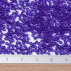 (RR151) Transparent Cobalt MIYUKI Round Rocailles Beads, Japanese Seed Beads, (RR151) Transparent Cobalt, 11/0, 2x1.3mm, Hole: 0.8mm, about 1100pcs/bottle, 10g/bottle
