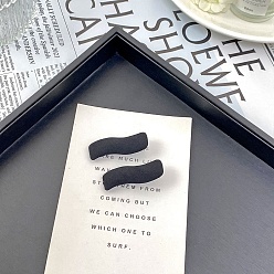 Черный Волнообразные заколки для волос из ткани и железа для женщин и девочек, с пластиковой имитацией жемчуга, чёрные, 50x15 мм