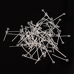 Серебро Железный штифт, без кадмия и без свинца, серебряные, 24x0.7 мм, отверстие : 2 мм, Около 11600 шт / 1000 г