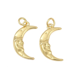 Золотой Латунные подвески, с прыжковых колец, долговечный, луна, золотые, 20.5x12x2.5 мм, отверстие : 3 мм