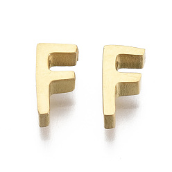 Letter F 201 Edelstahl Reize, golden, Buchstabe f, 8x4x3 mm, Bohrung: 1.6 mm