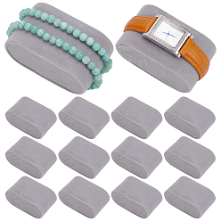 Светло-серый Бархатный браслет, подушка, витрина для ювелирных изделий, для демонстрации ювелирных браслетов и часов, овальные, светло-серый, 7.1x4.3x3.6 см