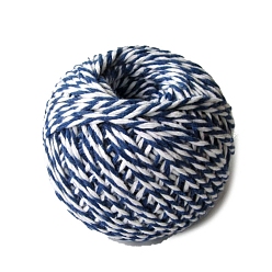 Royal Blue Two Tone Cotton String Threads, Macrame Cord, Decorative String Threads, for DIY Crafts, Gift Wrapping and Jewelry Making, Royal Blue, 2mm