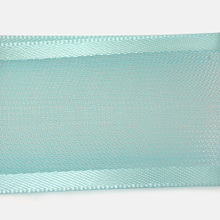 Aquamarine 100 Yards Polyester Organza Ribbon with Satin Edge, Aquamarine, 3/8 inch(9mm)