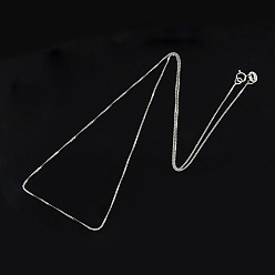 Платина Антикоррозийное родиевое покрытие 925 ожерелья из стерлингового серебра, коробка цепи, с застежками пружинного кольца, платина, 16 дюйм (40.6 см), 0.65 мм