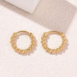 Golden 304 Stainless Steel Hoop Earrings, Round, Ion Plating(IP), Golden, 12x2mm