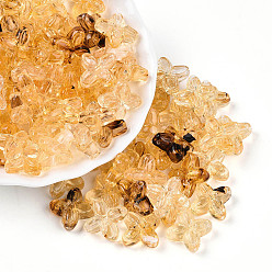 (932FM) Темно-синий аква-матовый с подкладкой Прозрачные акриловые бусины, четырехлистник, темно-золотистые, 16.8x17x5.8 мм, отверстие : 1.8 мм, Около 714 шт / 500 г