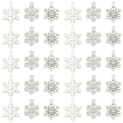 Платина 36шт 3 стили подвески со стразами из сплава, прелести снежинки, платина, 21~24.5x17~19x2~3.5 мм, отверстие : 1.6~1.8 мм, 12 шт / стиль