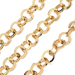 Золотой 304 кольцевые цепи из нержавеющей стали, несварные, с катушкой, ионное покрытие (ip), золотые, 9.5x9x1.5 мм