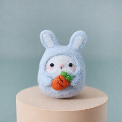 Светло-Синий Подвеска в виде кролика, украшение, наборы для валяния для начинающих, игла своими руками, включая шерсть, игла для валяния, пенопластовая панель, инструкция, голубой, 60x40 мм