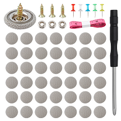 Серый Автомобильная крепежная пряжка из железа, алюминия и полиэстера, с помощью мягкой ПВХ-рулетки, пластиковые штифты для ящиков и крестообразные отвертки из углеродистой стали, серые, 20x5 мм