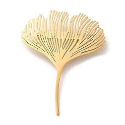 Лист 201 брошь из нержавеющей стали для рюкзака, гингко лист, 59x46x1.3 мм