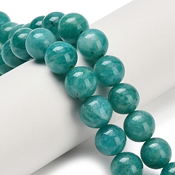Амазонит Природный советская амазонит бисер нитей, круглые, 8~8.5 мм, отверстие : 0.8~1 мм, около 47~48 шт / нитка, 15.35~15.75 дюйм (39~40 см)