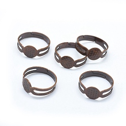 Красная Медь Железное кольцо хвостовиков, Настройки колодки кольцо, для античные кольца делает, регулируемый, без никеля , Красная медь, 17 mm , лоток: 8 mm
