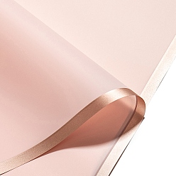 Розовый 20 листы с золотым краем водонепроницаемая ПВХ подарочная упаковочная бумага, квадратный, сложенный букет цветов украшение оберточной бумаги, туманная роза, 580x580 мм