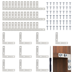 Платина 2 стили железного кронштейна, л форма, с 2 стилями железный винт, платина, 49.5x49.5x0.8 мм