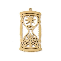 Золотой 304 подвески из нержавеющей стали, песочные часы, золотые, 38x18.5x1.5 мм, отверстие : 1.5 мм