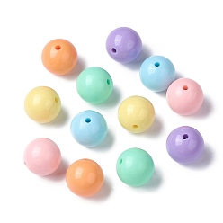 Mixed Color Opaque Acrylic Beads, Round, Mixed Color, 20x19mm, Hole: 3mm, about 111pcs/500g