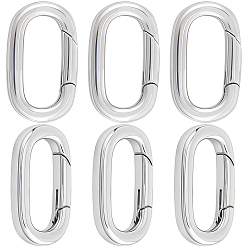 Нержавеющая Сталь Цвет 6шт. пружинные затворные кольца из нержавеющей стали, прямоугольные, цвет нержавеющей стали, 22x13x3 мм
