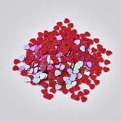 Красный Украшение аксессуаров пластиковая пайетка / блестки бисер, нет отверстий / неосвещенных бусинок, сердце, красные, 2.7x3x0.3 мм, о 173075 шт / фунт