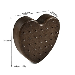 Сердце Деревянная стойка для хранения сережек, держатели для ювелирных изделий, сердце, 7.87x9.02x2.2 см