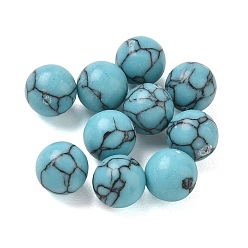Turquoise Dyed Synthetic Turquoise Sphere Beads, Round, No Hole/Undrilled, Turquoise, 8mm