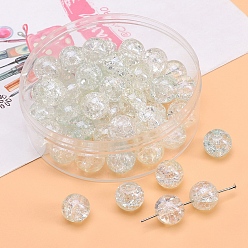 Нектар 20прозрачные стеклянные бусины с кракле, круглые, нектар, 10 мм, отверстие : 1.5 мм