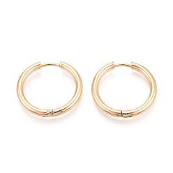 Настоящее золото 18K Серьги из 304 нержавеющей стали, ионное покрытие (ip), реальный 18 k позолоченный, 22x23x2.5 мм