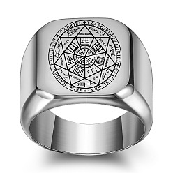 Нержавеющая Сталь Цвет Семиконечная звезда 304 кольца из нержавеющей стали, цвет нержавеющей стали, размер США 11 (20.6 мм)