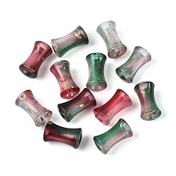 Коричневый Прозрачные акриловые бусины, волочильных стиле, бамбук совместное, с блеском порошок, коричневые, 11.5~12x7 мм, отверстие : 3 мм, о: 3571 шт / 500 г